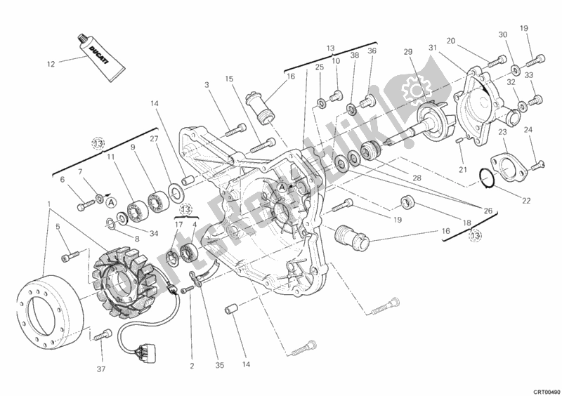 Toutes les pièces pour le Couvercle De Générateur du Ducati Multistrada 1200 S ABS 2010